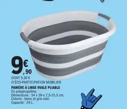 E.Leclerc Panière à linge ovale pliable offre
