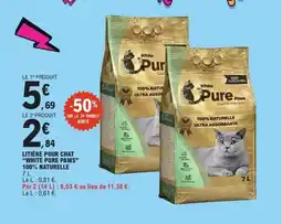 E.Leclerc Litière pour chat white pure paws offre