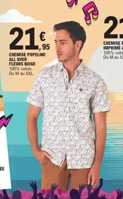 E.Leclerc Chemise popeline all over fleurs beige offre