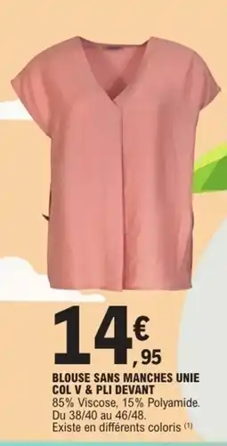 E.Leclerc Blouse sans manches unie col v & pli devant offre