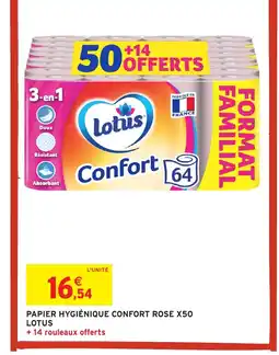 Intermarché Express LOTUS Papier hygiénique confort rose x50 offre