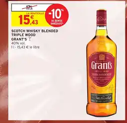 Intermarché Express GRANT'S Scotch whisky blended triple wood offre