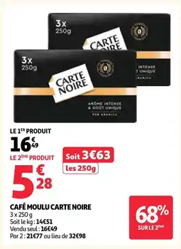 Auchan Carte noire café moulu offre