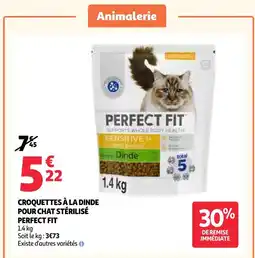 Auchan Perfect fit croquettes à la dinde pour chat stérilisé offre
