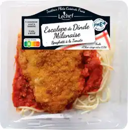 Auchan Sans marque escalope à la milanaise et spaghetti à la sauce tomate offre