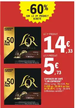 E.Leclerc L'or espresso capsules de café offre