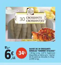 E.Leclerc Gourmet d'alsace sachet de 30 croissants surgelés offre