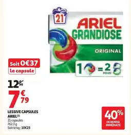 Auchan Ariel grandiose original lessive capsules offre