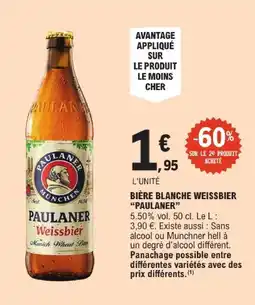 E.Leclerc Paulaner bière blanche weissbier offre
