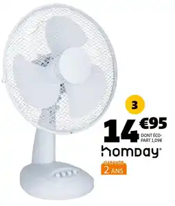 GiFi Homday ventilateur de table 35w offre