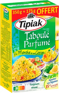 Auchan Tipiak taboulé menthe citron tipiak offre