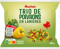 Auchan Auchan trio de poivrons en lanière auchan surgelés offre