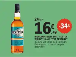 E.Leclerc The deveron highland single malt scotch whisky 10 ans offre