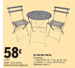 E.Leclerc Set bistrot metal offre