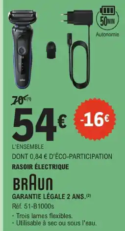 E.Leclerc Braun rasoir électrique offre