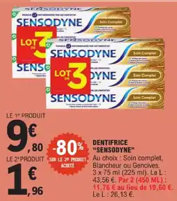 E.Leclerc Sensodyne dentifrice soin complet offre