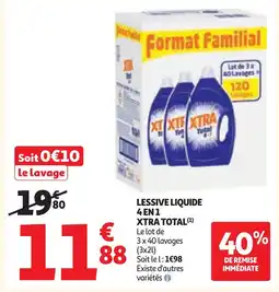 Auchan Xtra total lessive liquide 4 en 1 offre