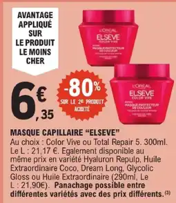 E.Leclerc Elseve masque capillaire offre