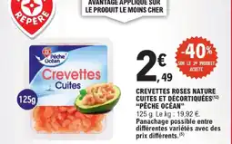 E.Leclerc Pêche océan crevettes roses nature cuites et décortiquées offre