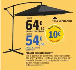 E.Leclerc Parasol excentré rond offre