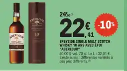 E.Leclerc Aberlour speyside single malt scotch whisky 10 ans avec étui offre