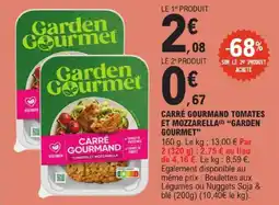 E.Leclerc Garden gourmet carré gourmand tomates et mozzarella offre