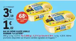 E.Leclerc La laitière bac de crème glacée vanille bourbon offre