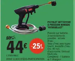 E.Leclerc Hydroblast pistolet nettoyeur à pression nomade offre