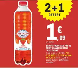E.Leclerc Cristaline eau de source au jus de fruits saveur fraise offre