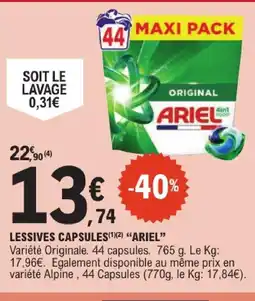 E.Leclerc Ariel lessives capsules offre