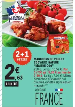 E.Leclerc Maître coq manchons de poulet coq'ailes nature offre