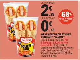 E.Leclerc Daunaт wrap ranch poulet pané cheddar offre