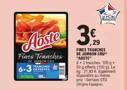 E.Leclerc Aoste fines tranches de jambon cru offre