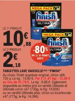 E.Leclerc Finish tablettes lave-vaisselle offre