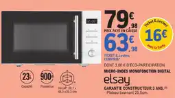 E.Leclerc Elsay micro-ondes monofonction digital offre