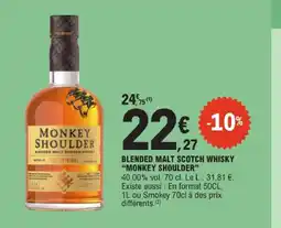 E.Leclerc Monkey shoulder blended malt scotch whisky offre