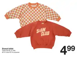 Zeeman Sweat bébé offre