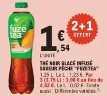 E.Leclerc Fuzetea - thé noir glacé infusé saveur pêche offre