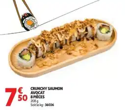 Auchan Crunchy saumon avocat 8 pièces offre