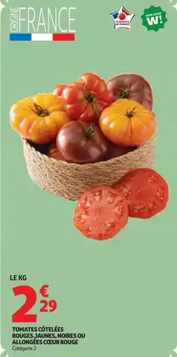 Auchan Tomates côtelées rouges jaunes noires ou allongées cœur rouge offre