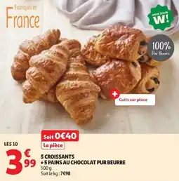 Auchan 5 croissants +5 pains au chocolat pur beurre offre