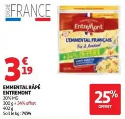 Auchan Emmental râpé entremont offre