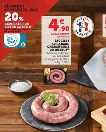 Super U Saucisse Au Canard Charcuterie Du Ouerct offre