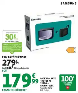 Auchan Pack tablette tactile a9+ enceinte jbl offre
