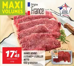 Netto Viande bovine 5 steaks à griller netto offre