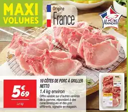Netto 10 côtes de porc à griller netto offre