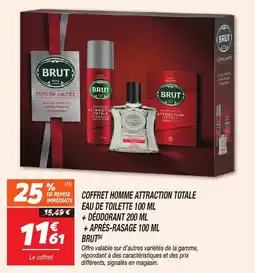 Netto Coffret homme attraction totale eau de toilette + déodorant + après-rasage brut offre