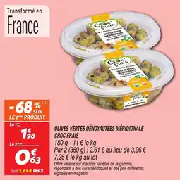 Netto Olives vertes dénoyautées méridionale croc frais offre