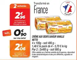 Netto Crème aux oeufs saveur vanille netto offre