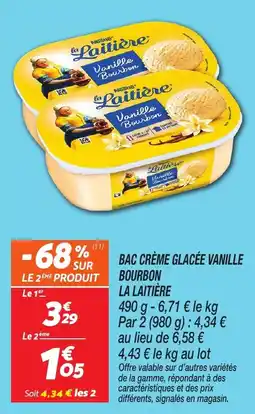 Netto Bac crème glacée vanille bourbon la laitière offre
